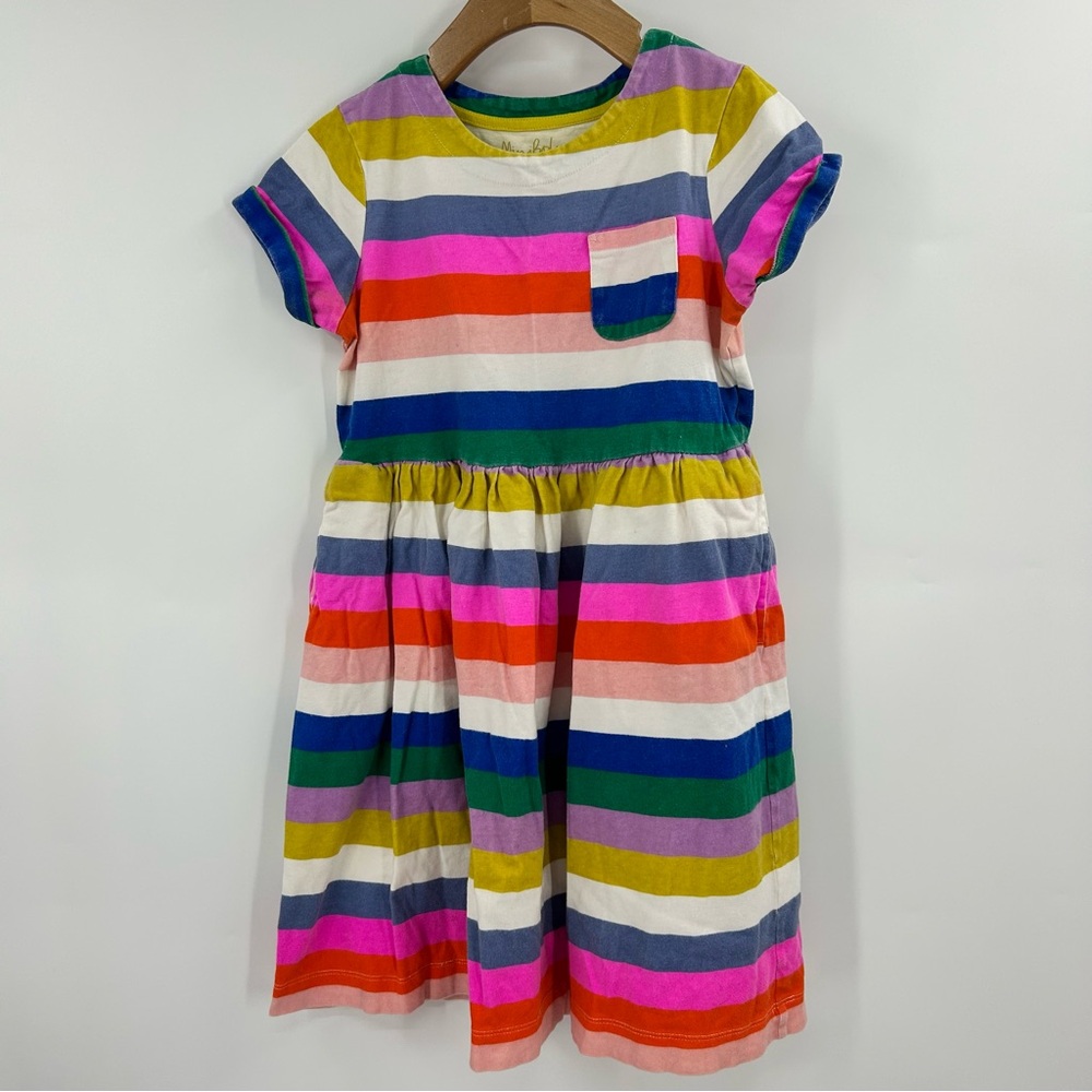 Mini Boden Striped Short Sleeve Dress Size 9-10